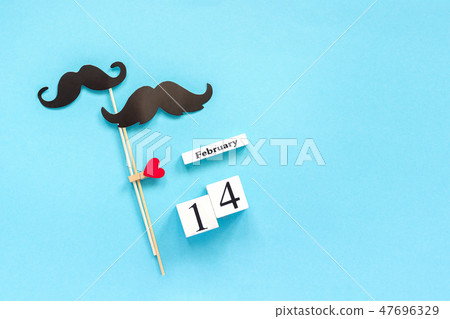 Couple paper mustache props February 14  47696329
