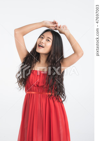 Beautiful woman very happy enjoy dancing. Beautiful woman very happy enjoy dancing. 47697003