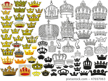 Royal Medieval Heraldic Crowns Set Royal Medieval Heraldic Crowns Set 47697063