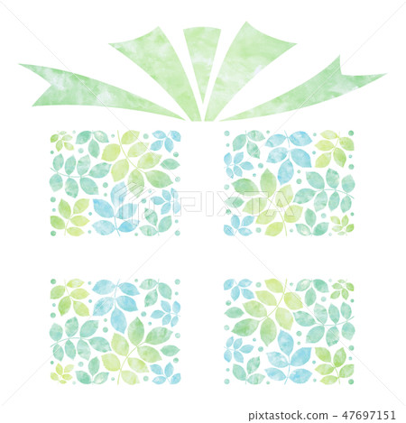 Leaf gift box, young leaves, green leaves, fresh greenery Leaf gift box, young leaves, green leaves, fresh greenery 47697151