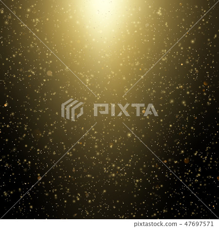 Abstract gold bokeh with black background. Glitter defocused abstract twinkly lights Christmas 47697571