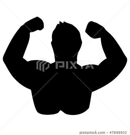 Silhouette of body builder. Silhouette of body builder. 47698932