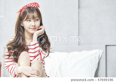 旅遊，度假，放鬆，年輕女子 47699196