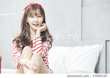 旅遊，度假，放鬆，年輕女子 47699197