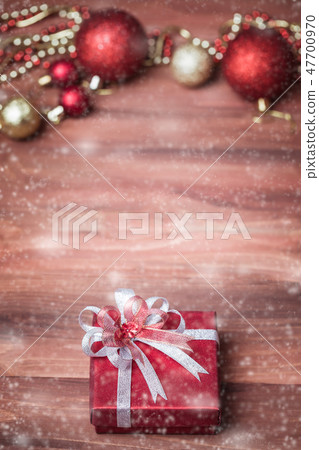 Frame of Christmas and new year ornaments in red. Frame of Christmas and new year ornaments in red. 47700970