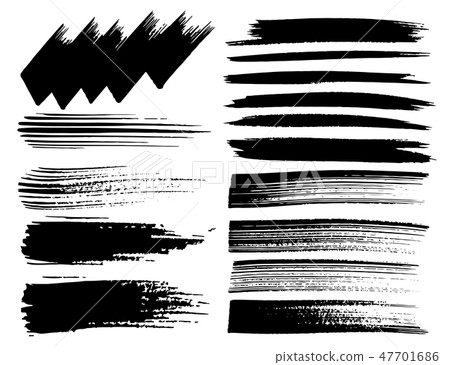 Set of black ink grunge brush strokes. Set of black ink grunge brush strokes. 47701686