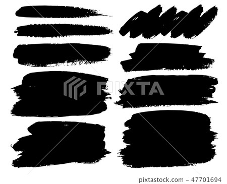 Set of black ink grunge brush strokes. Set of black ink grunge brush strokes. 47701694