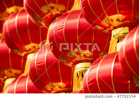 Group of red chinese lanterns Group of red chinese lanterns 47702154