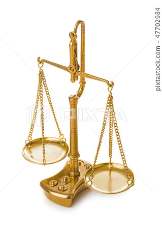 Golden weight balance scale Golden weight balance scale 47702984