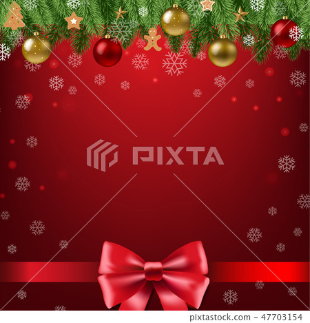 Christmas Poster With Bow 47703154