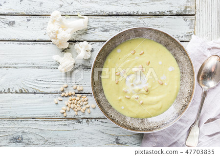 Cauliflower soup puree Cauliflower soup puree 47703835