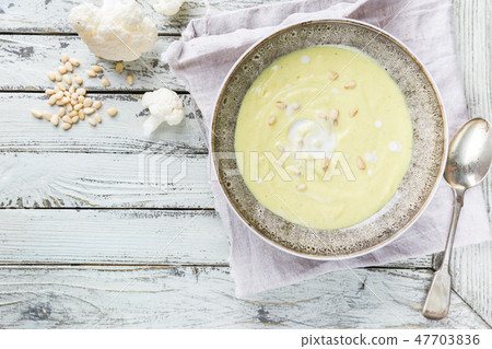 Cauliflower soup puree Cauliflower soup puree 47703836