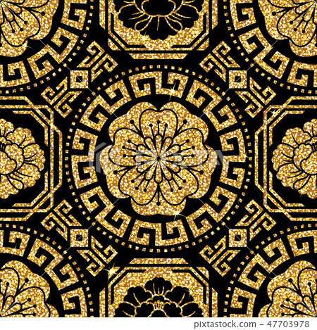 Seamless vector pattern. Traditional asian ornamental motive. Seamless background from a floral Seamless vector pattern. Traditional asian ornamental motive. Seamless background from a floral 47703978