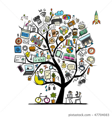 Coworking space, concept tree for your design Coworking space, concept tree for your design 47704083