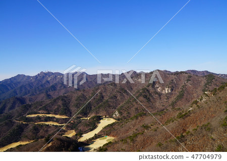 Ridgeline of Daegu Hakko mountain in Korea Ridgeline of Daegu Hakko mountain in Korea 47704979