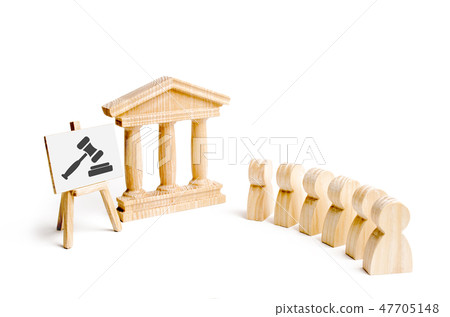 A group of people standing near the courthouse 47705148