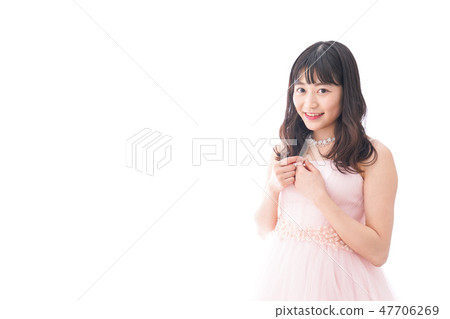 A bride wedding image in a pink dress A bride wedding image in a pink dress 47706269