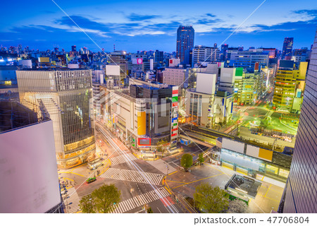 Tokyo, Japan city skyline over Shibuya Ward 47706804