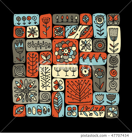 Ethnic floral pattern for your design Ethnic floral pattern for your design 47707434