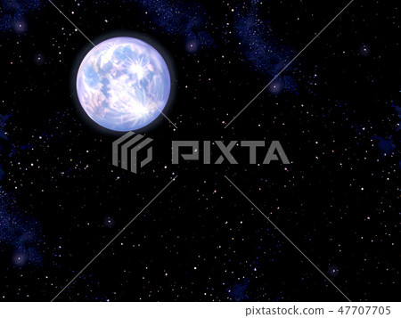 月亮在滿天星斗的天空中閃耀 月亮在滿天星斗的天空中閃耀 47707705