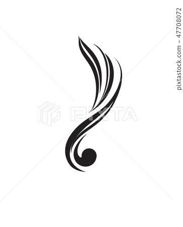 Abstract wave decor element. Wavy music icon logo Abstract wave decor element. Wavy music icon logo 47708072