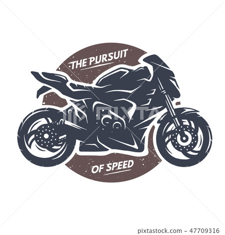 Sport superbike motorcycle emblem. 47709316