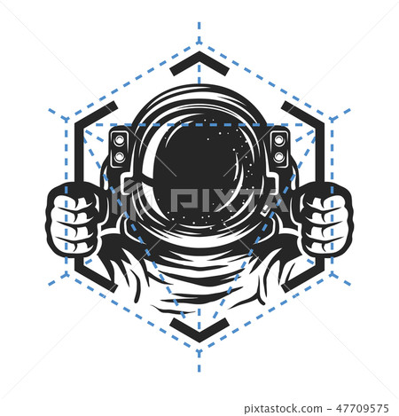Astronaut with a geometric element. 47709575