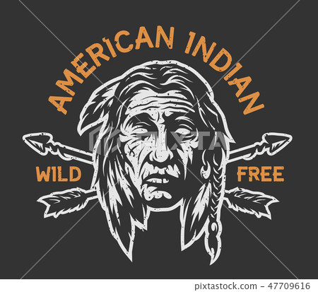 Native american indian head. Native american indian head. 47709616