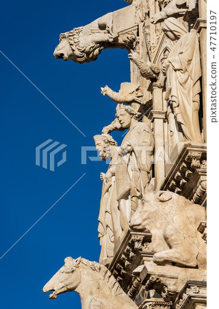 Facade of the Siena Cathedral in Tuscany Italy 47710197