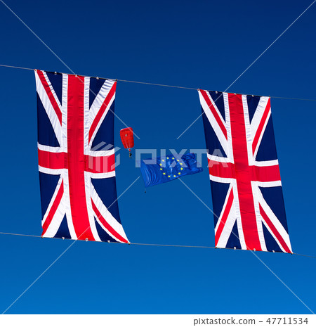 Brexit concept. European union and British flags Brexit concept. European union and British flags 47711534