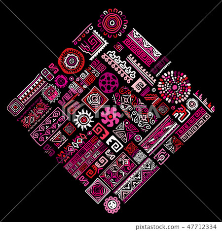 Ethnic handmade ornament for your design 47712334