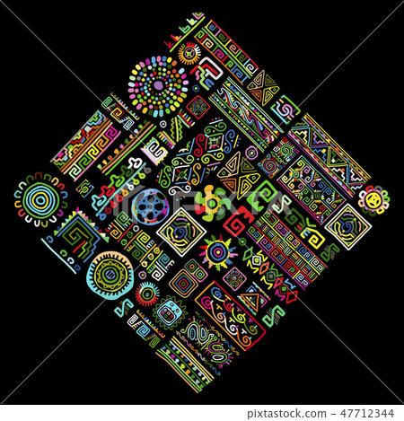 Ethnic handmade ornament for your design Ethnic handmade ornament for your design 47712344