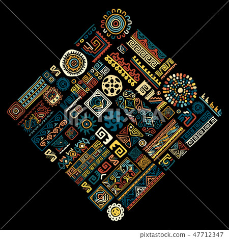 Ethnic handmade ornament for your design 47712347