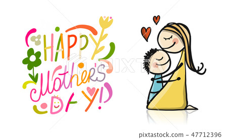 Happy mother's day. Greeting card design 47712396