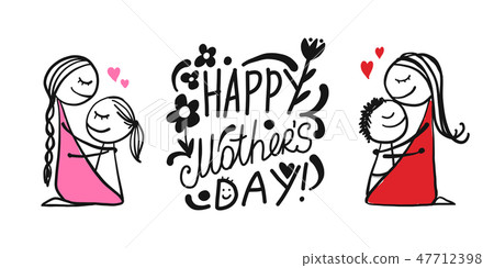 Happy mother's day. Greeting card design 47712398