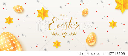 Vintage Easter pattern on white background Vintage Easter pattern on white background 47712509