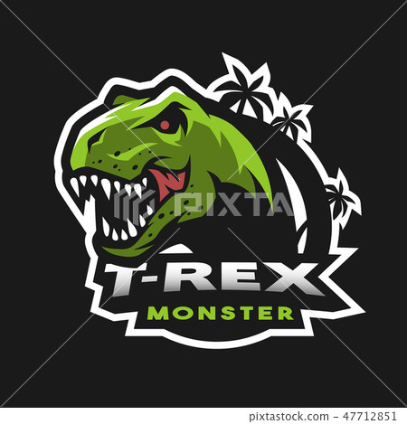 Dinosaur head logo, emblem. 47712851