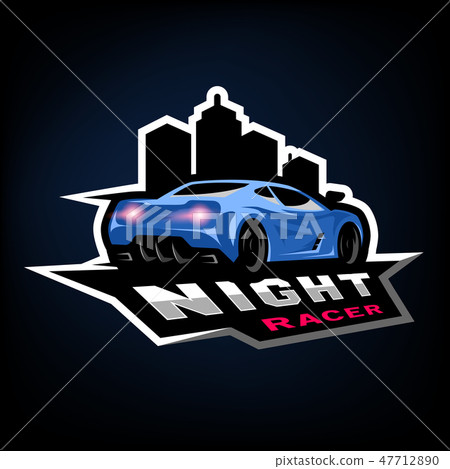 Night street racer, emblem, logo. - Stock Illustration [47712890] - PIXTA