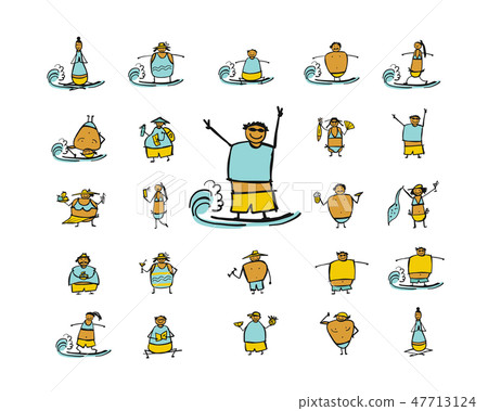 People relaxing at resort, characters for your design People relaxing at resort, characters for your design 47713124