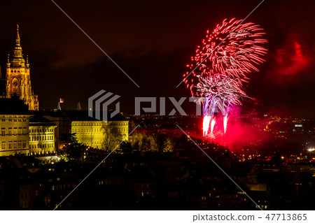 New Year's fireworks in Prague 47713865