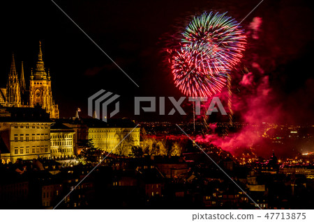 New Year's fireworks in Prague 47713875