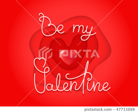 Be My Valentine Lettering Inscription Stock Illustration