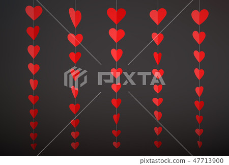 Red heart on rope. Vector illustration Red heart on rope. Vector illustration 47713900