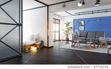 modern loft interior. modern loft interior. 47714158
