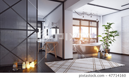 modern loft bathroom design. 47714160