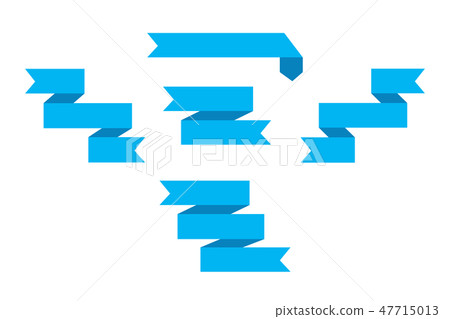 Vector image set of blue ribbons. - Stock Illustration [47715013] - PIXTA