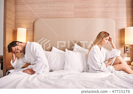 Depression effects. Woman don't speak with her boyfriend Depression effects. Woman don't speak with her boyfriend 47715278