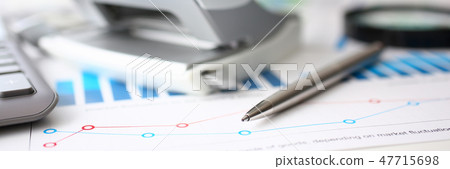 Financial statistics documents ball pen infographics 47715698