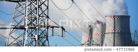 City thermal power plant background of blue City thermal power plant background of blue 47715966