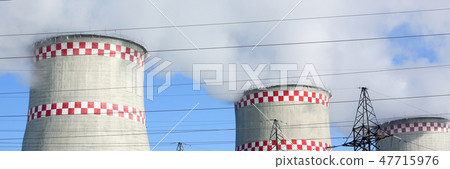 City thermal power plant background of blue 47715976